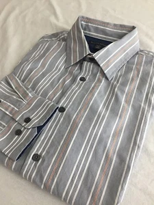 Camisa Banana Republic Azul Marino Blanco y Rayas Óxido Algodón/Spandex Talla M (15-15.5) - Imagen 1 de 11