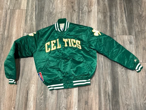 Vintage 80's Starter Boston Celtics NBA Satin Jacket Men’s L Green Mint USA Cover