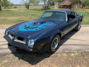 1975 Pontiac Firebird blue | 24x36 inch POSTER | vintage classic car - Picture 1 of 2