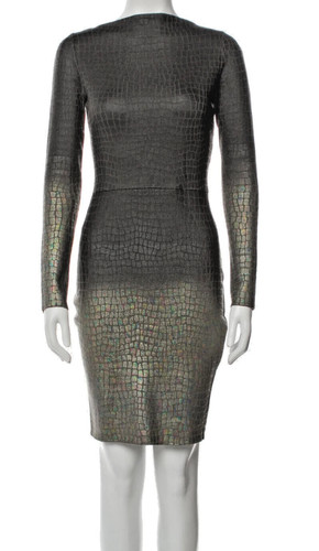 ABITO a maniche lunghe BALENCIAGA originale 1 7K grigio con scala verde metallizzato STAMPA