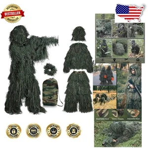 Ultra-Lightweight 3D Camouflage Ghillie Suit for Hunting & Paintball - Portable - Picture 1 of 9