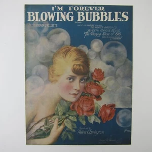 Sheet Music I'm Forever Blowing Bubbles Kenbrovin & Kellette Antique 1919 - Picture 1 of 12