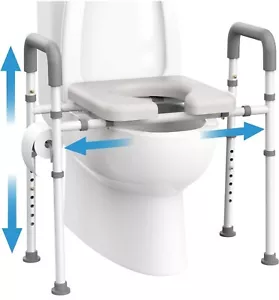 Agrish Raised Toilet Seat with Handles FSAHSA Toilet Seat Risers for Seniors - Picture 1 of 5