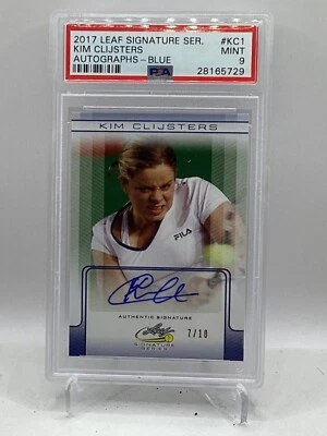 2017 Leaf Signature Auto Blue #KC1 Kim Clijsters PSA 9 (Top Pop, Pop 1) - Image 1 of 2