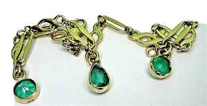Pulsera oro macizo 18ct con 3 esmeraldas naturales - Imagen 1 de 7