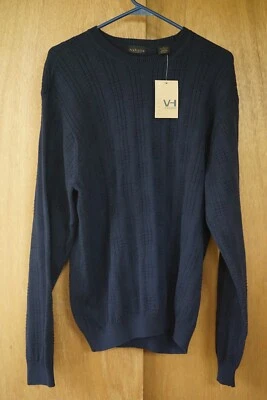 New! Van Heusen Studio Men's Medium Blue Sweater RN# 36543 - Image 1 of 4