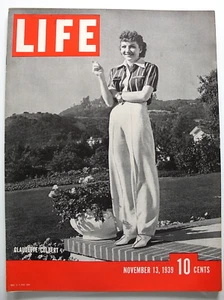 Life Magazine November 13, 1939 - Claudette Calbert - Picture 1 of 3