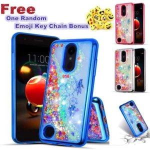For 5" LG Ari2/LV3/X210/Aristo 2 Glitter Sparkle Liquid Quicksand Clear Case - Picture 1 of 13