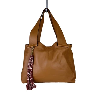 LUCKY BRAND Beri Tote Topanga Tan Brown Shoulder Bag Tassel Keychain Large - Picture 1 of 14