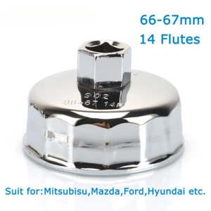 1/2" 66mm-67mm Oil Filter Wrench Cap Housing Tool Remover 14 Flutes Universal - Picture 1 of 6