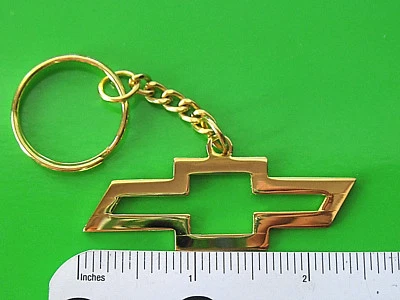Cutout CHEVROLET CHEVY Bowtie Bow tie emblem - keychain key chain GIFT BOXED gld - Image 1 of 4