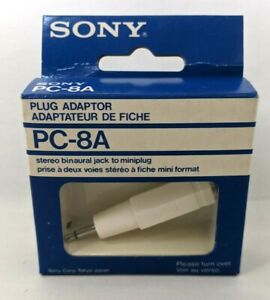 New VTG NOS Sony Plug Adaptor PC-8A Stereo Binaural Jack to Miniplug Japan BR20