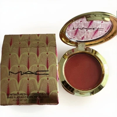 Mac Skinfinish Metallic Cream Blush Limited Edition Coveted Coral 0.2 Oz - Image 1 of 4