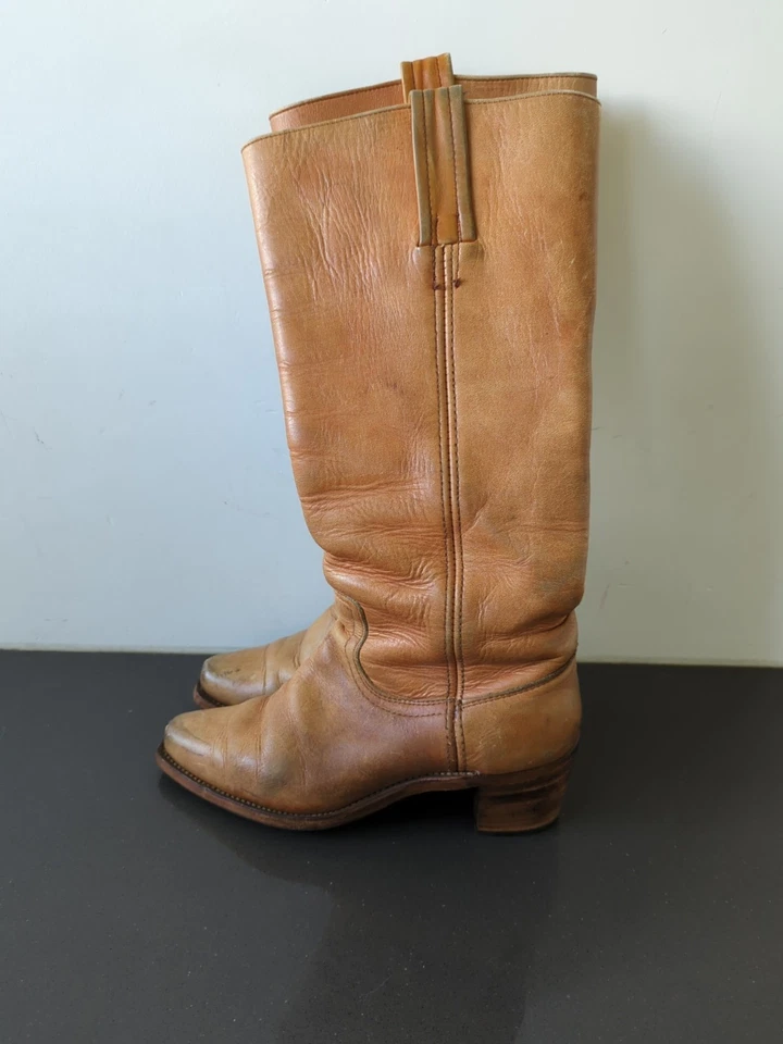Botas Campus Frye Vintage Años 70 Etiqueta Negra EE. UU. Para Mujer 6B   Foto 1 de 4
