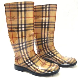 Burberry Haymarket Novacheck Plaid Rubber Rainboots EU 37 US 6,5 - Bild 1 von 7