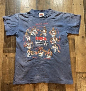 Vintage Dream Team USA Basketball 1992 Team T-Shirt Single Stitch Youth Large - Picture 1 of 6