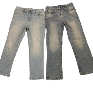 2 Pair Cat and Jack Boys Straight/Tapered Stretch Waist Denim Jeans Size 10 - Picture 1 of 12