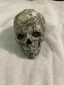 Figura calavera impresiones billete en C banco Benjamin Franklins de la lotería de la fortuna - Imagen 1 de 7