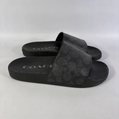 Coach Udele Canvas Coated Women’s Size 5b Slip On Sandals Black CLEAN - Image 1 of 4