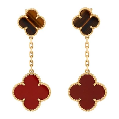 Pendientes colgantes Van Cleef & Arpels Magic Alhambra 2 motivos oro amarillo de 18 quilates Foto 1 de 3