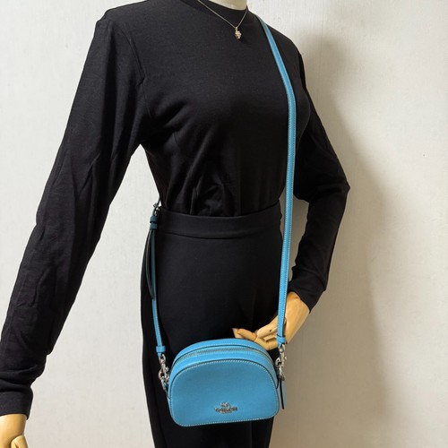 Borsa Coach Aqua blu pelle incrociata mini fotocamera