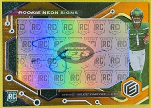 2022 Panini Elements Rookie Insegne Neon Arancione AHMAD "SAUCE" GARDNER AUTO 67/125! - Foto 1 di 2