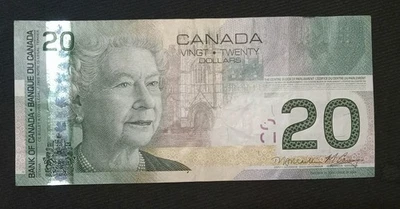  2004 $20 Canadian Dollar Bill Note For AUCTION Very Crispy Extr Fine Condition  - Image 1 of 4