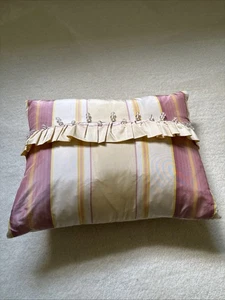 Fab Designer Lemon/dusky pink Bead Embellished Silk Cushion From Ra-Ra Rutland - Picture 1 of 7