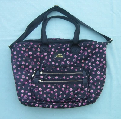 Juicy Couture Weekender Travel Duffle Bag Pink Roses 15" x 14" x 7" #108833 - Image 1 of 3