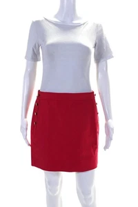 J Crew Damen gefütterter Baumwolle vier Taschen Reißverschluss Minirock rot Größe 4 - Bild 1 von 7