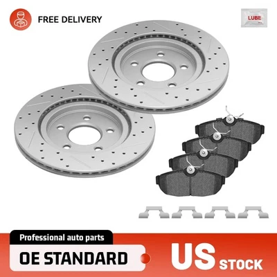 Rotores de freno traseros perforados pastillas de cerámica para Ford Mustang 2005-2011 Shelby GT500 Foto 1 de 4