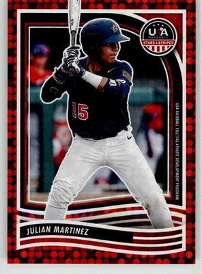 Julian Martinez 2024 Panini Stars & Stripes USA Baseball Red 105 #/199 - Image 1 of 2