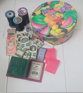 3 Vintage Dosen - Posten Nähspulen Nadeln Stickerei Mäntel Clark Nickel Crewels - Bild 1 von 12