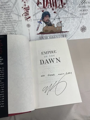 SIGNED & QUOTED 1:1 Empire Of The Dawn Jay Kristoff HC Tour Edition Dust Jacket - Image 1 of 4