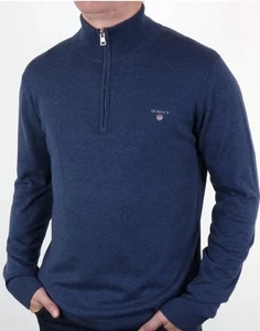 Sudadera Gant Shield media cremallera azul marino grande nueva con etiquetas - Imagen 1 de 4