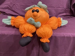 Peluche paracadute nylon zucca peluche vintage Halloween autunno 15" anni 90 (ToteA2) - Foto 1 di 12