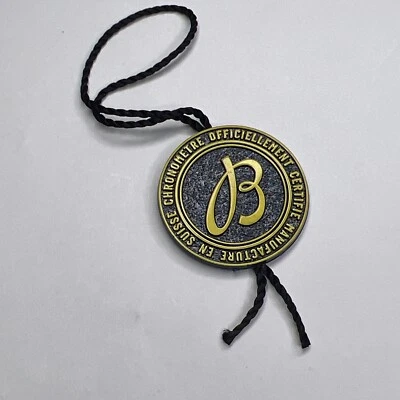 AUTHENTIC BREITLING BLUE AND YELLOW PLASTIC WATCH HANG TAG - Image 1 of 3