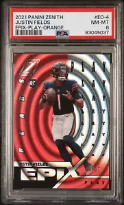 2021 Panini Zenith Epix #EO-4 Justin Fields Epix-Play-Orange PSA 8 - Picture 1 of 2