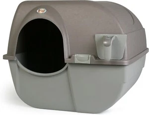 New- Roll 'n Clean Self Cleaning Litter Box, Brown, Large - Picture 1 of 5