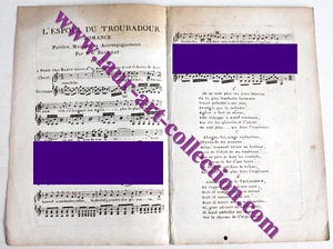 L'ESPOIR DU TROUBADOUR ROMANCE PAROLE MUSIQUE GUITARE par BLONDAT, PARTITION 18e - Picture 1 of 1