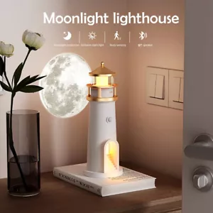 Moon Projection Lighthouse Ambient Night Light Bluetooth Music Motion Sensor - Picture 1 of 21