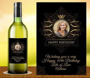 PERSONALISED CHAMPAGNE WINE PROSECCO BOTTLE LABEL BIRTHDAY ANY OCCASION REG - Picture 1 of 1