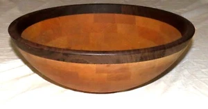 Wooden Wood 14 inch Salad Bowl Made of numerous sections, layers - Excellent - Picture 1 of 4