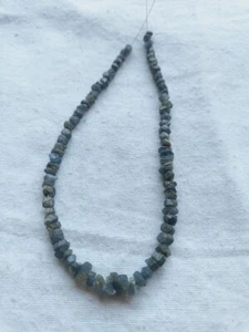 Blue sapphire  rough Beads 6-4 mm 9 inches strand  for jewelry making - Picture 1 of 5