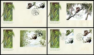 AUSTRALIA 1995 China Joint Issue Panda & Koala Set of 4 First Day Cover (FDC) - Picture 1 of 9