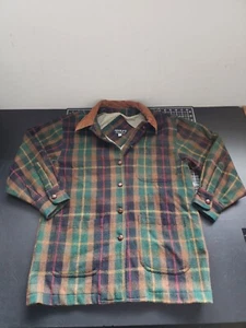 Adolfo International Wool Blend Jacket Button Up Mens Size S Green Plaid VINTAGE - Picture 1 of 12