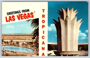 Tropicana Hotel, Las Vegas Nevada, Vintage Chrome Split View Postcard, NOS - Picture 1 of 2