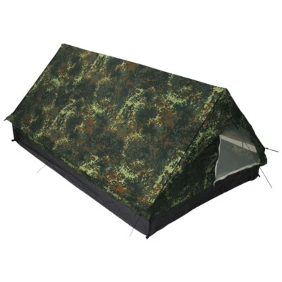 MFH 2 Person Tent Minipack Camping Festival Travel Carry Bag German Flecktarn Camo