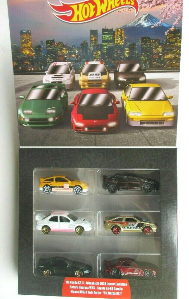 Juego de 6 Hot Wheels 1/64 Honda, Mazda, Mitsubishi, Nissan, Subaru, Toyota Foto 1 de 1