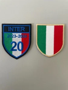 2 PATCH SCUDETTO INTER CAMPIONE CM 6X7 E ITALIA CM 5,5X6,5 RICAMATO TERMO - Imagen 1 de 1